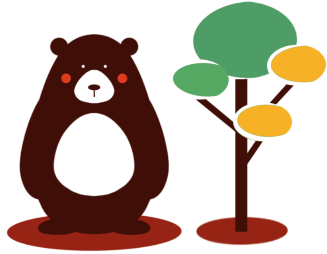 Bear and trees graphic